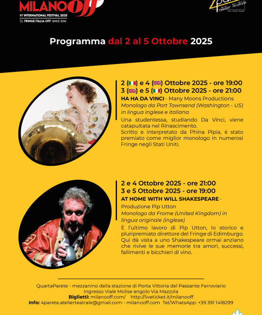 FringeOff2025 ProgrammaA5 Volantino Prima Settimana