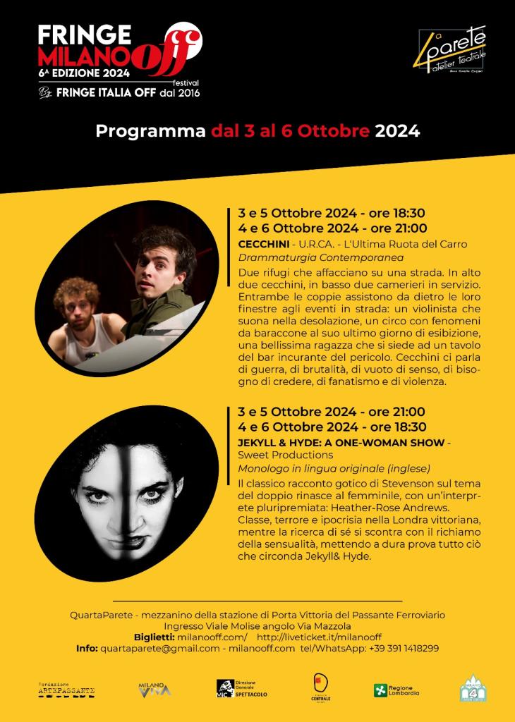 Fringe dal 3 al 6 ottobre Fringe dal 3 al 6 ottobre