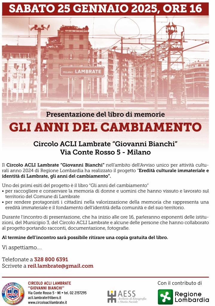Invito Gli anni del cambiamento Invito Gli anni del cambiamento