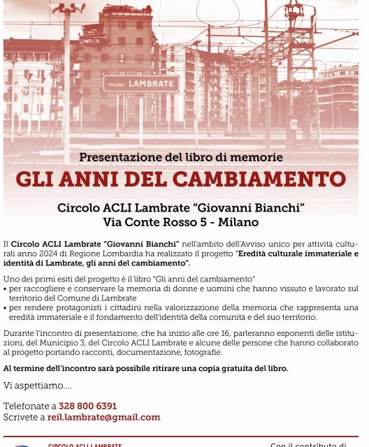 Invito Gli anni del cambiamento