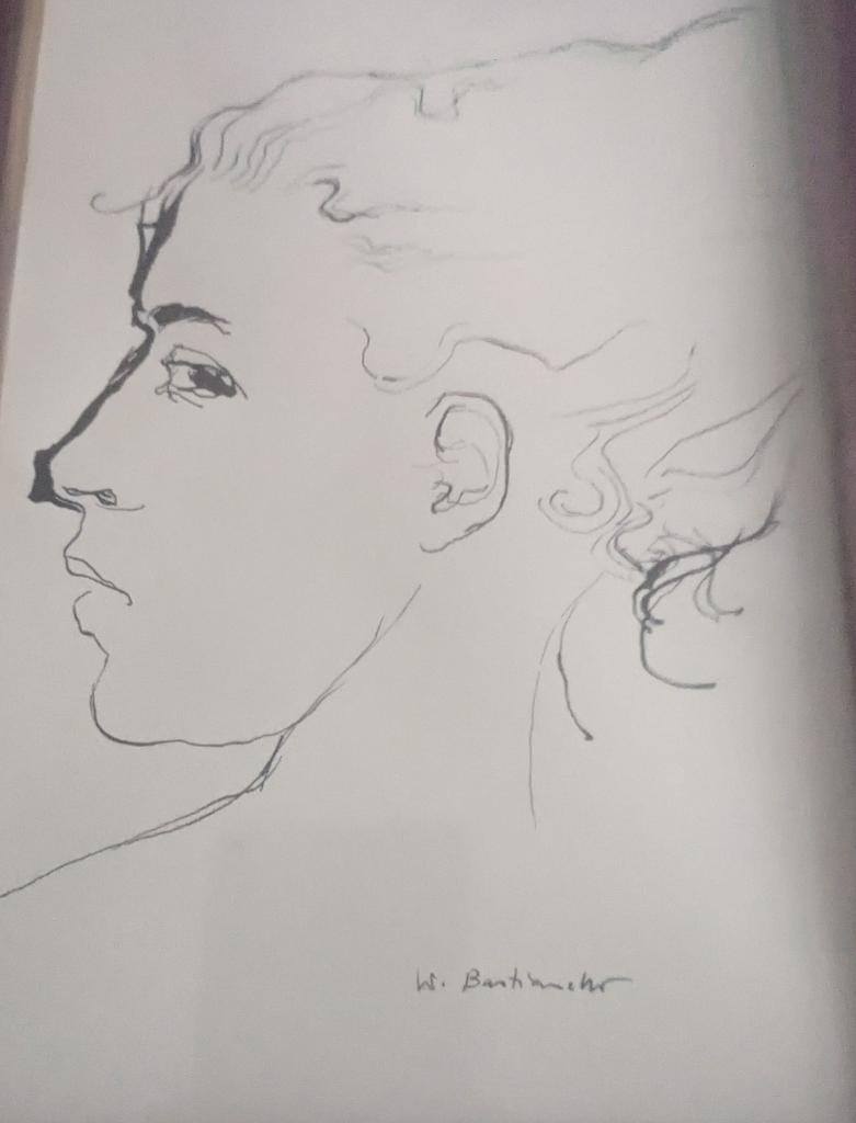 Disegno Testa di donna a china 